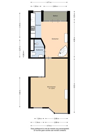 Floorplan - Geertsemastraat 5B02, 3038 XA Rotterdam